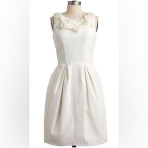 Taylor Ivory Sleeveless Silk Cotton Cocktail Dress Pockets Wedding Party Size 8